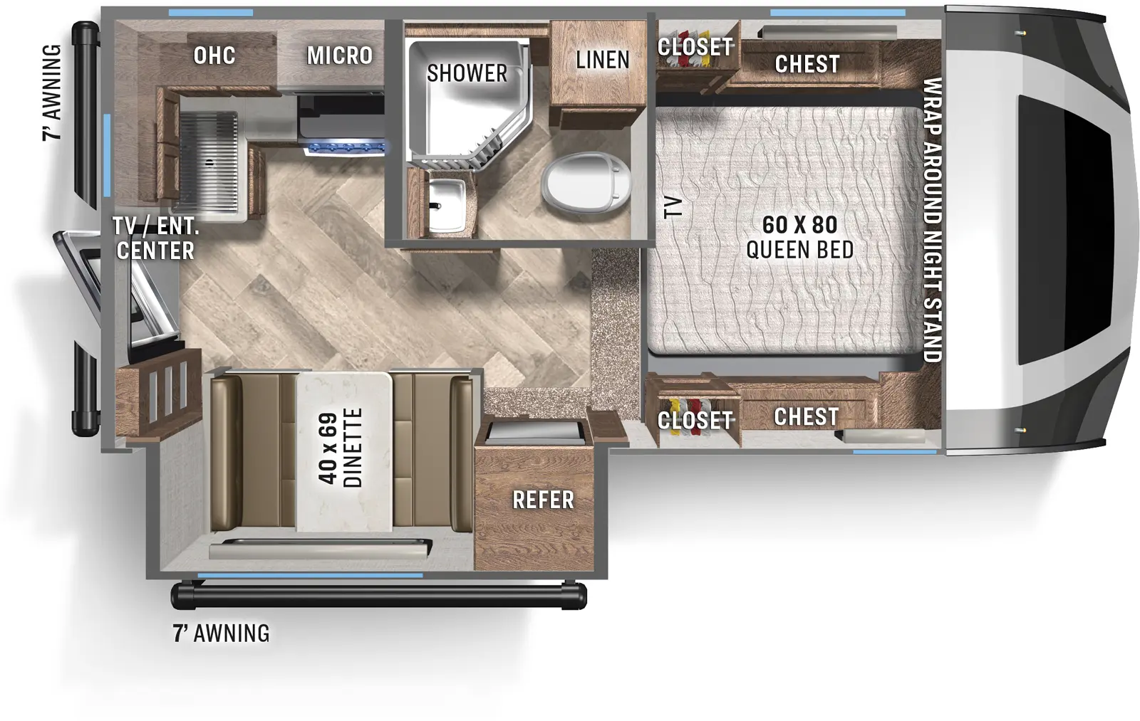 Backpack Truck Camper HS-3210 Floorplan